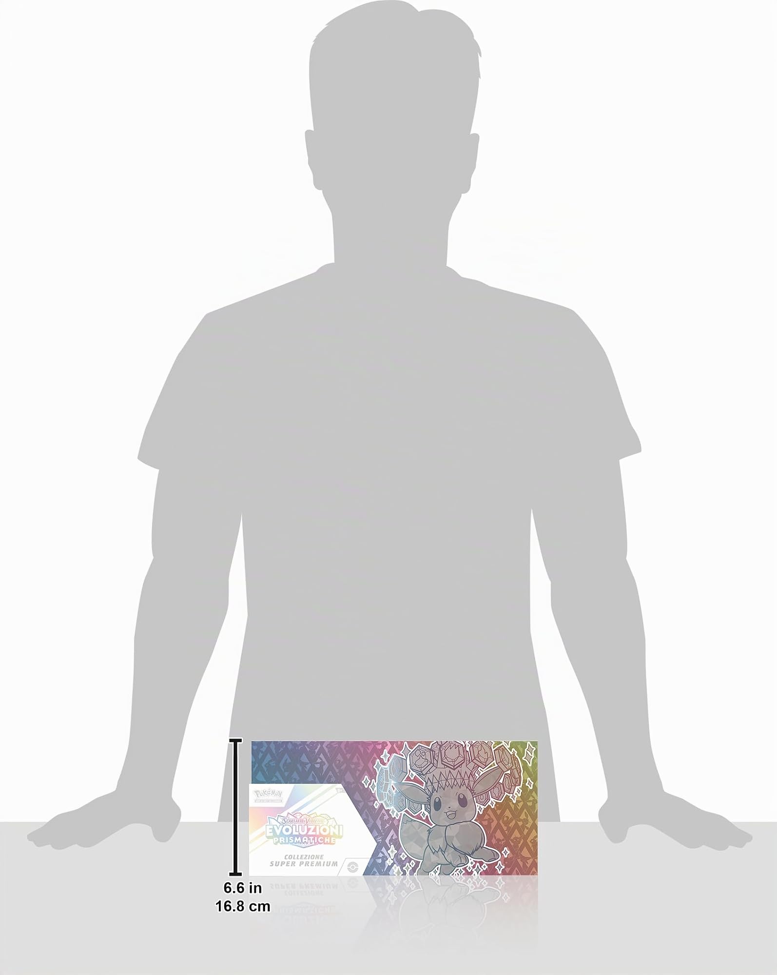 Pokémon GCC: Super Premium-Kollektion Scharlachrot und Violett – Prismatische Entwicklungen – eine holografische Promokarte in voller Länge, EIN weicher von Eevee inspirierter Deckhalter und 15