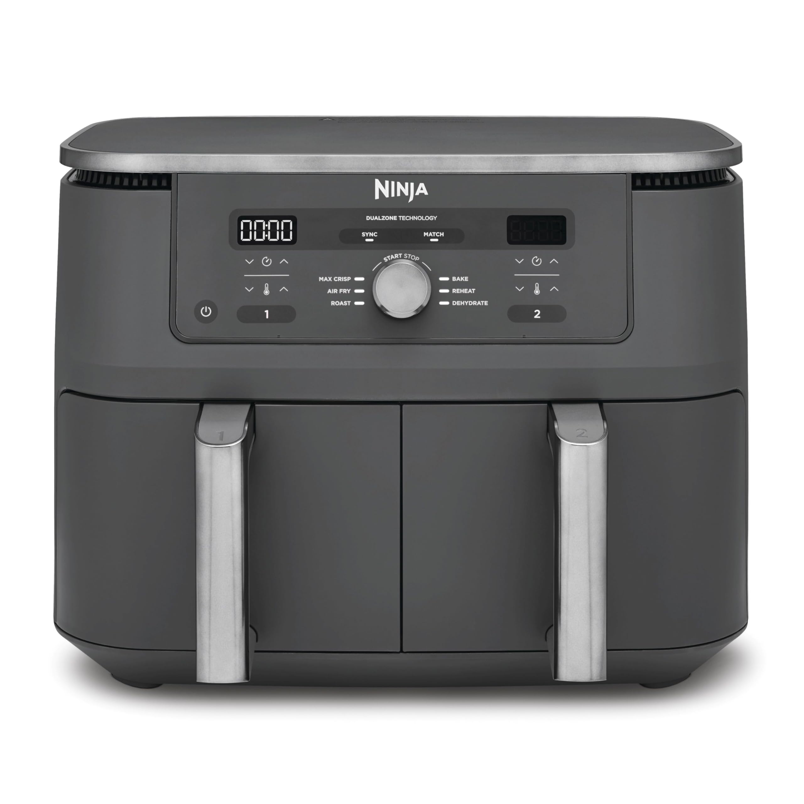 Ninja Dual Zone Digital Air Fryer, 2 Schubladen, Metallic Grau DZ400EU