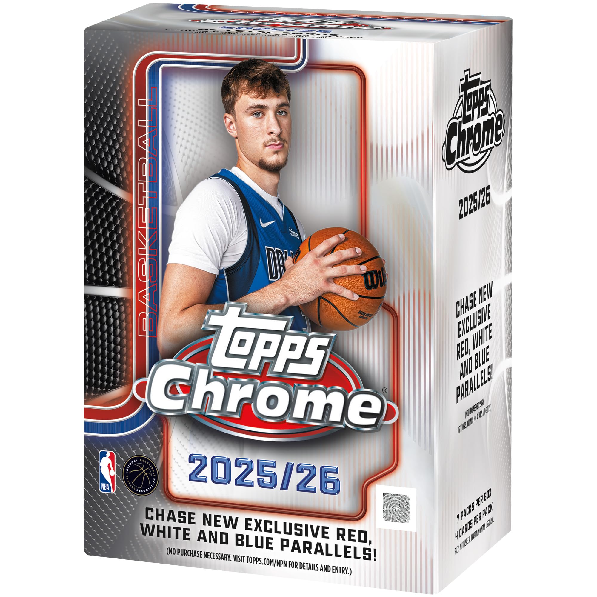 Topps 2025-26 Chrom-Basketball, werksseitig versiegelt, Vorteilsbox