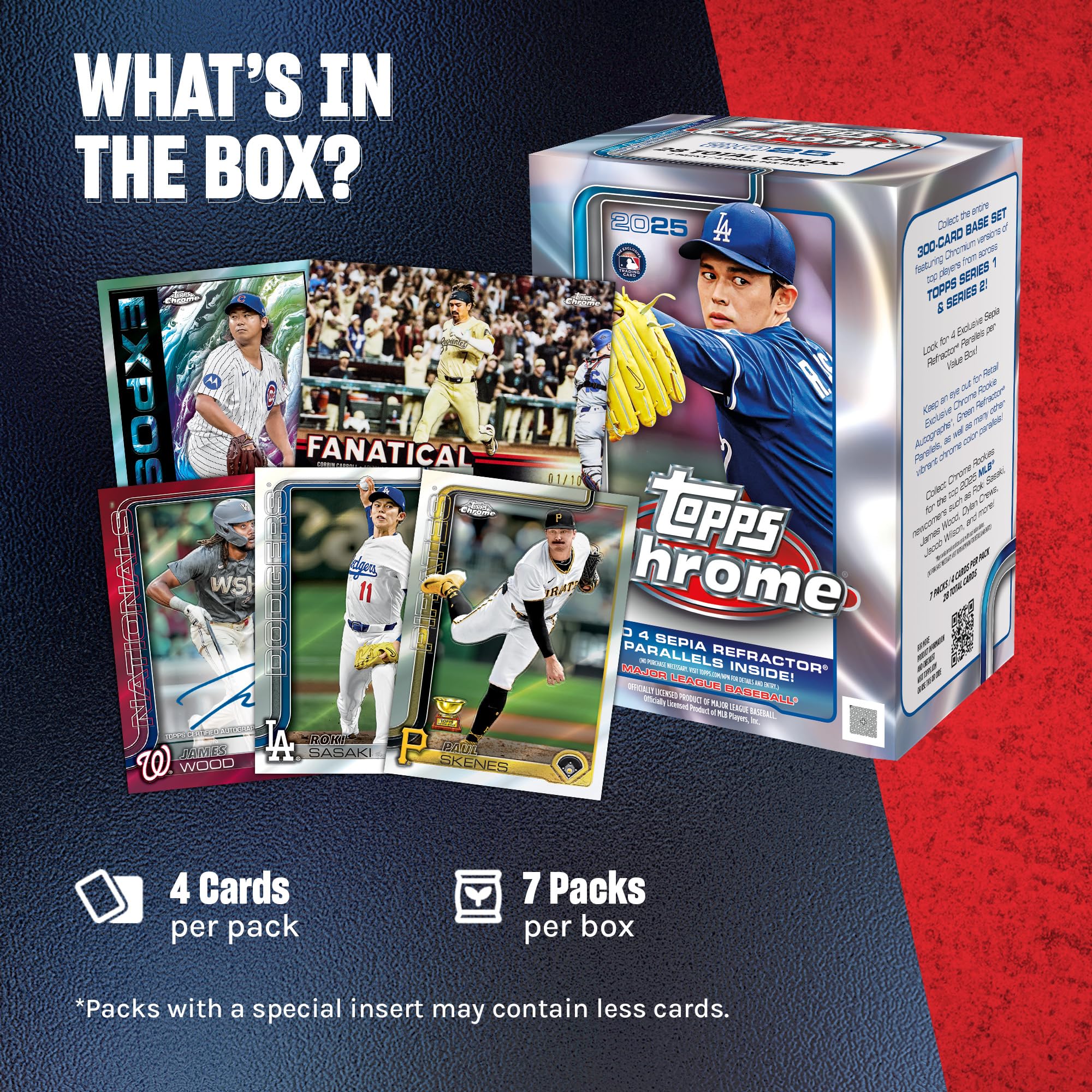 Topps 2025 Chrome Baseball – Fabrikversiegelt – Vorteilsbox