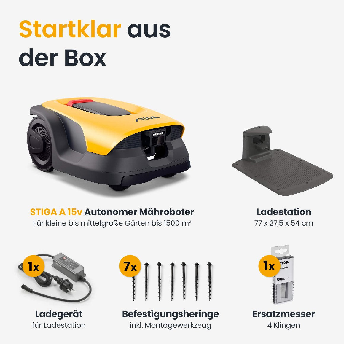 Stiga kabelloser Mähroboter A 15v - mit kostenloser Abdeckung