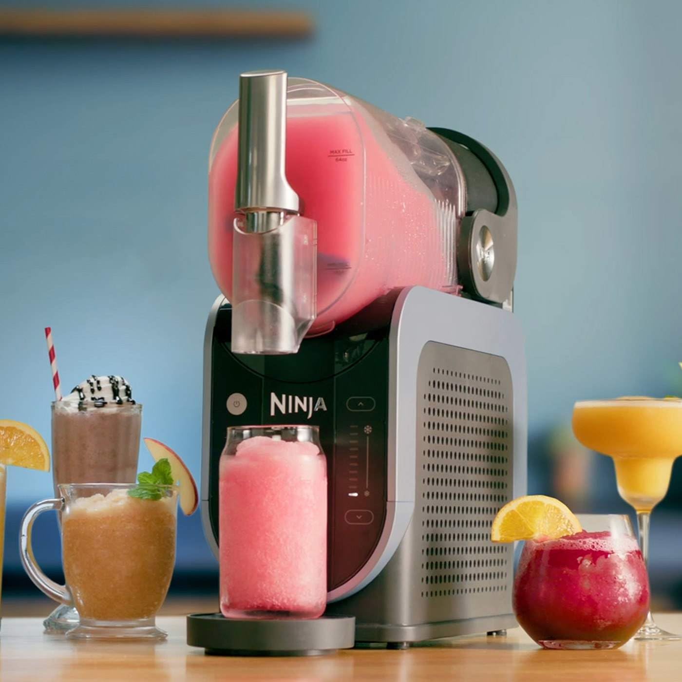 Ninja SLUSHi Maschine für Slush, Eis-Cocktails, Frappé, Blau &amp; Grau FS301EU