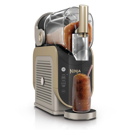 Ninja SLUSHi Maschine für Slush, Eis-Cocktails, Frappé, Milchshakes &amp; gefrorenen Saft, ohne Eis oder Vorbereitungsaufwand, WhisperChill-Technology, fasst 1,9 L, Stone Gold, FS301EUSTGD