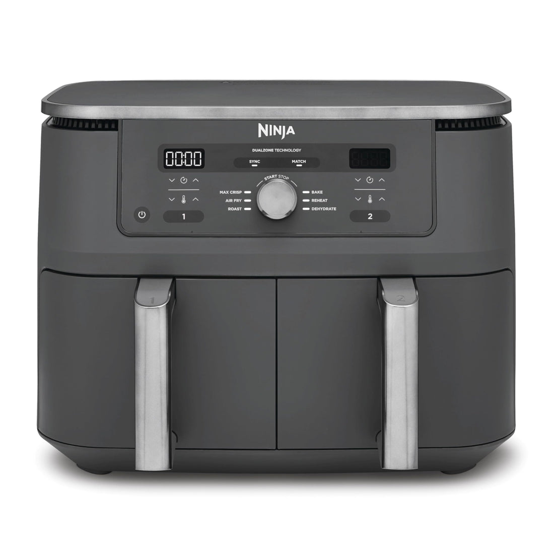 Ninja Dual Zone Digital Air Fryer, 2 Schubladen, Metallic Grau DZ400EU