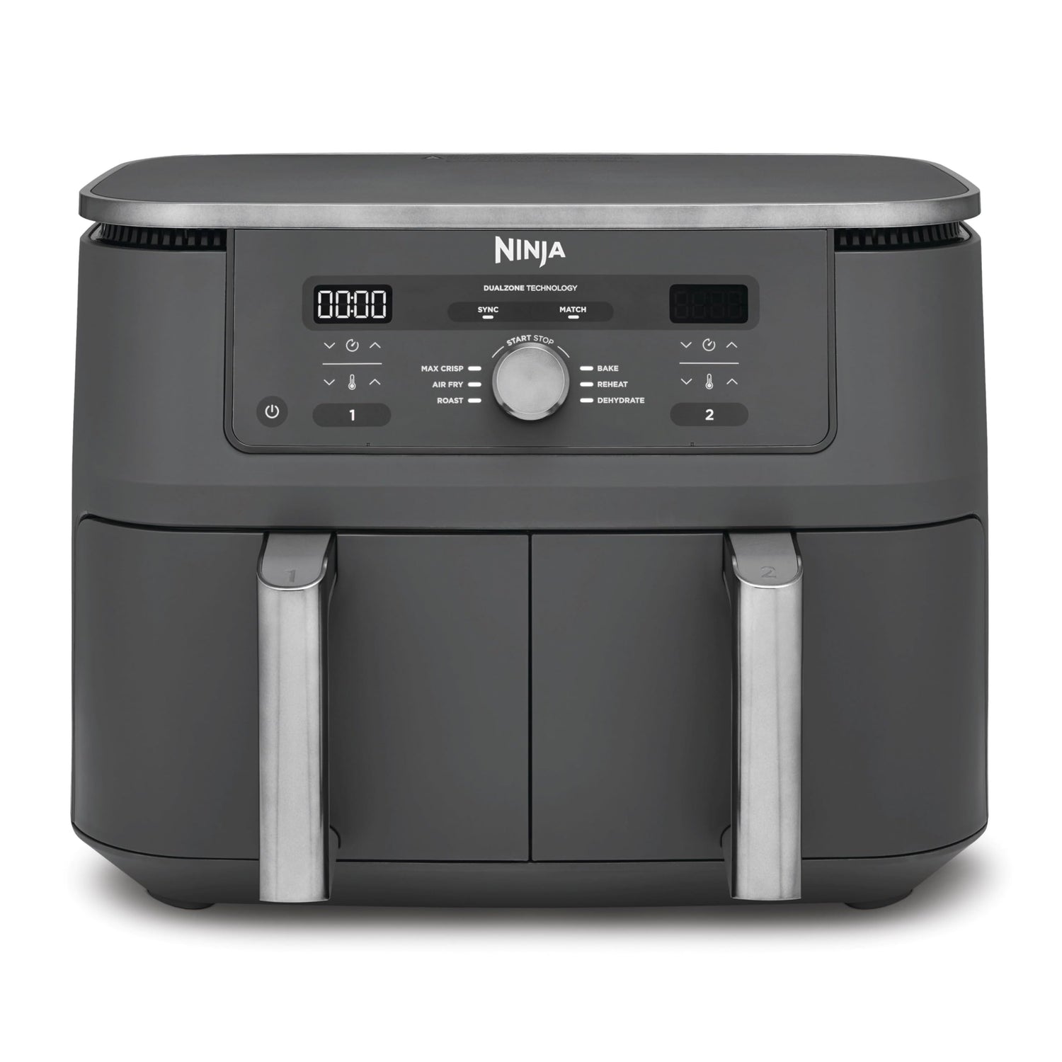 Ninja Dual Zone Digital Air Fryer, 2 Schubladen, Metallic Grau DZ400EU