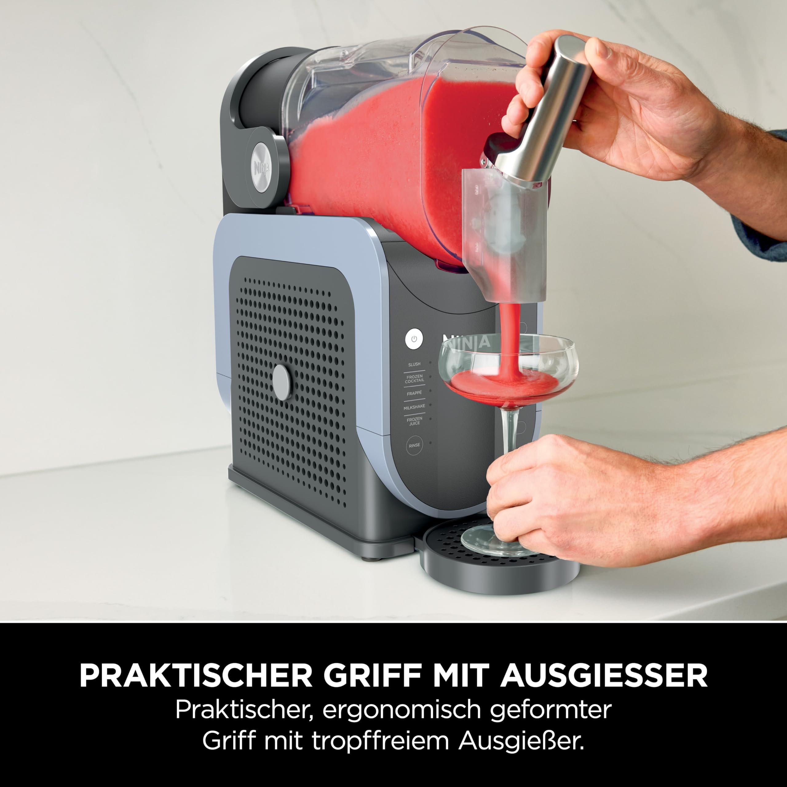 Ninja SLUSHi Maschine für Slush, Eis-Cocktails, Frappé, Blau &amp; Grau FS301EU
