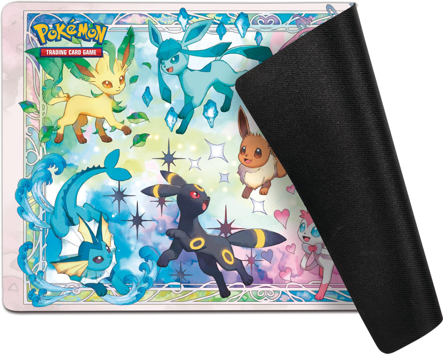 Pokémon GCC: Super Premium-Kollektion Scharlachrot und Violett – Prismatische Entwicklungen – eine holografische Promokarte in voller Länge, EIN weicher von Eevee inspirierter Deckhalter und 15