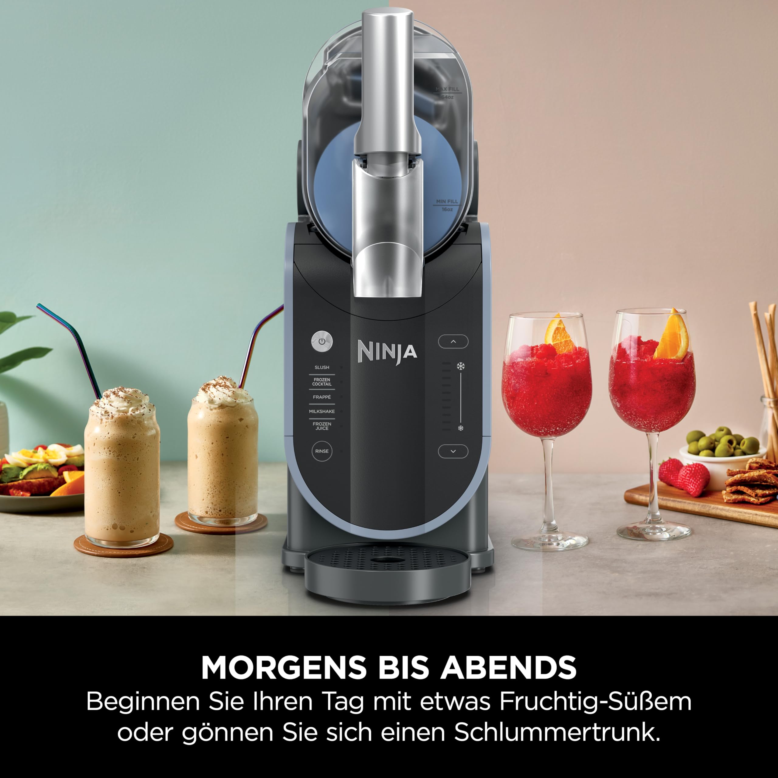 Ninja SLUSHi Maschine für Slush, Eis-Cocktails, Frappé, Blau &amp; Grau FS301EU