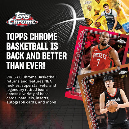 Topps 2025-26 Chrome Basketball - Fabrik versiegelt - Mega Box