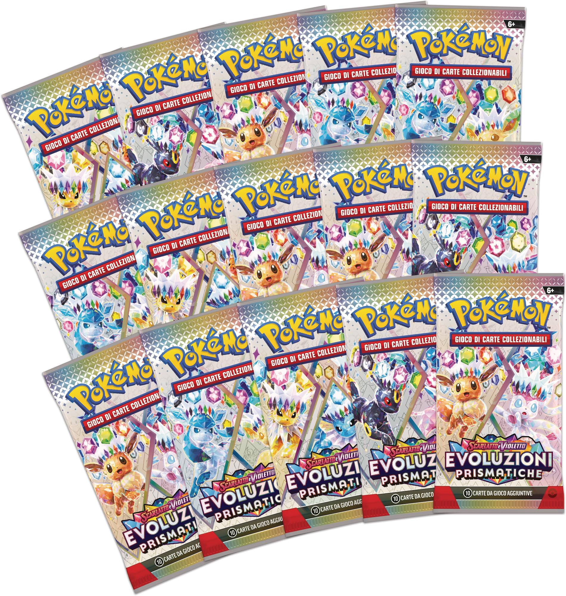 Pokémon GCC: Super Premium-Kollektion Scharlachrot und Violett – Prismatische Entwicklungen – eine holografische Promokarte in voller Länge, EIN weicher von Eevee inspirierter Deckhalter und 15