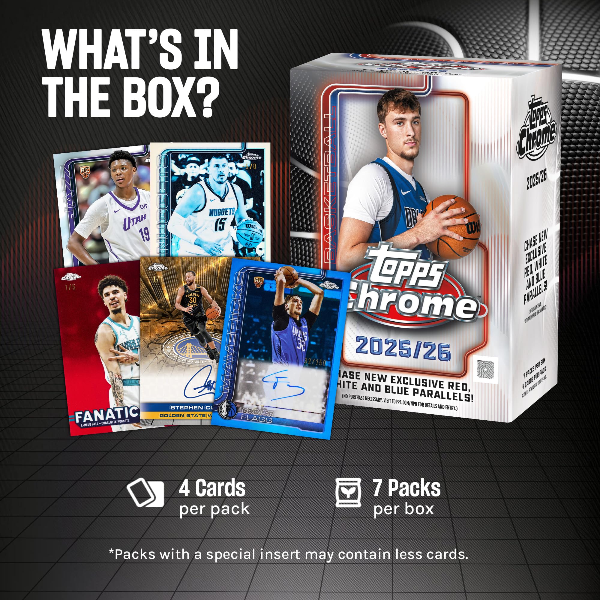 Topps 2025-26 Chrom-Basketball, werksseitig versiegelt, Vorteilsbox