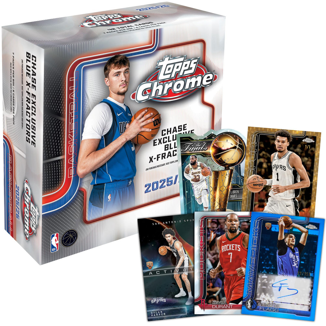 Topps 2025-26 Chrome Basketball - Fabrik versiegelt - Mega Box
