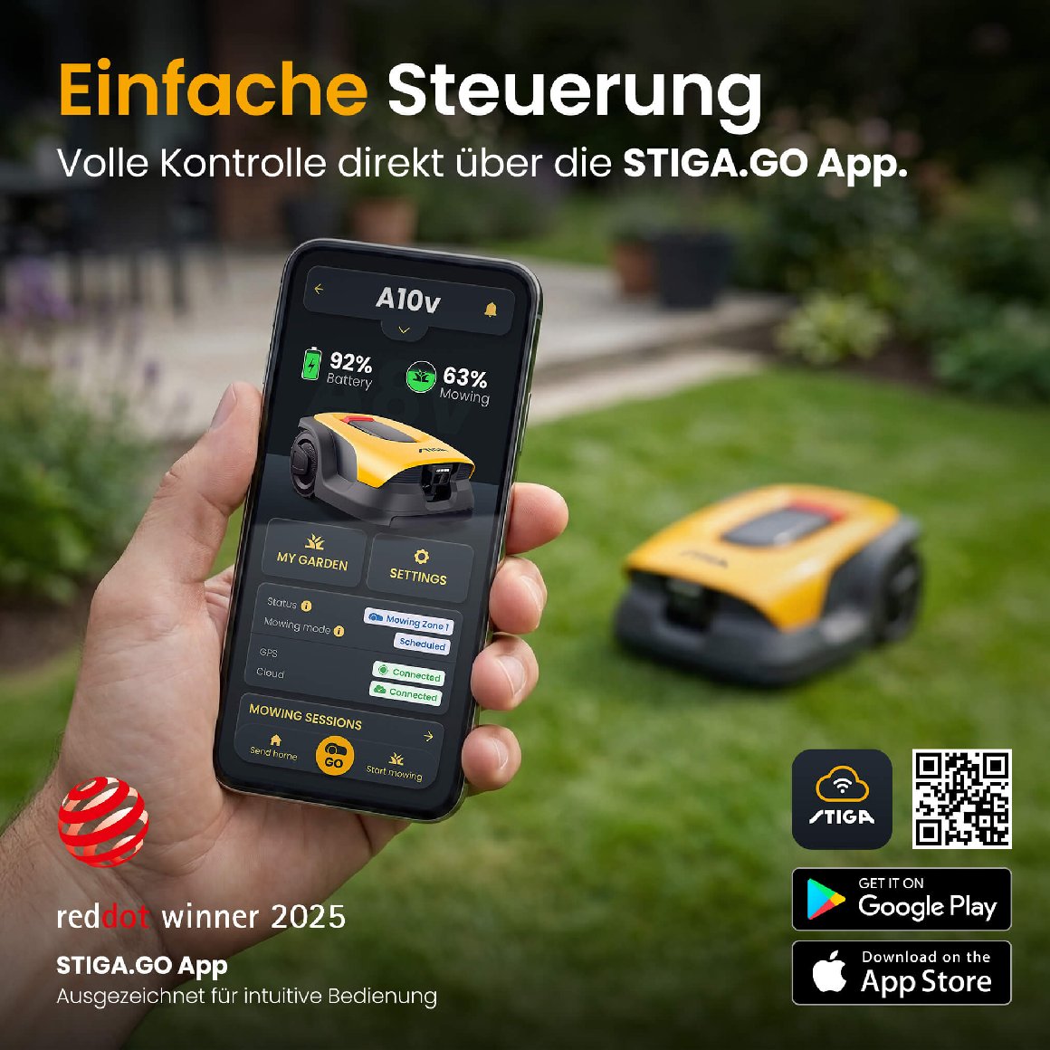 Stiga kabelloser Mähroboter A 10v - mit kostenloser Abdeckung