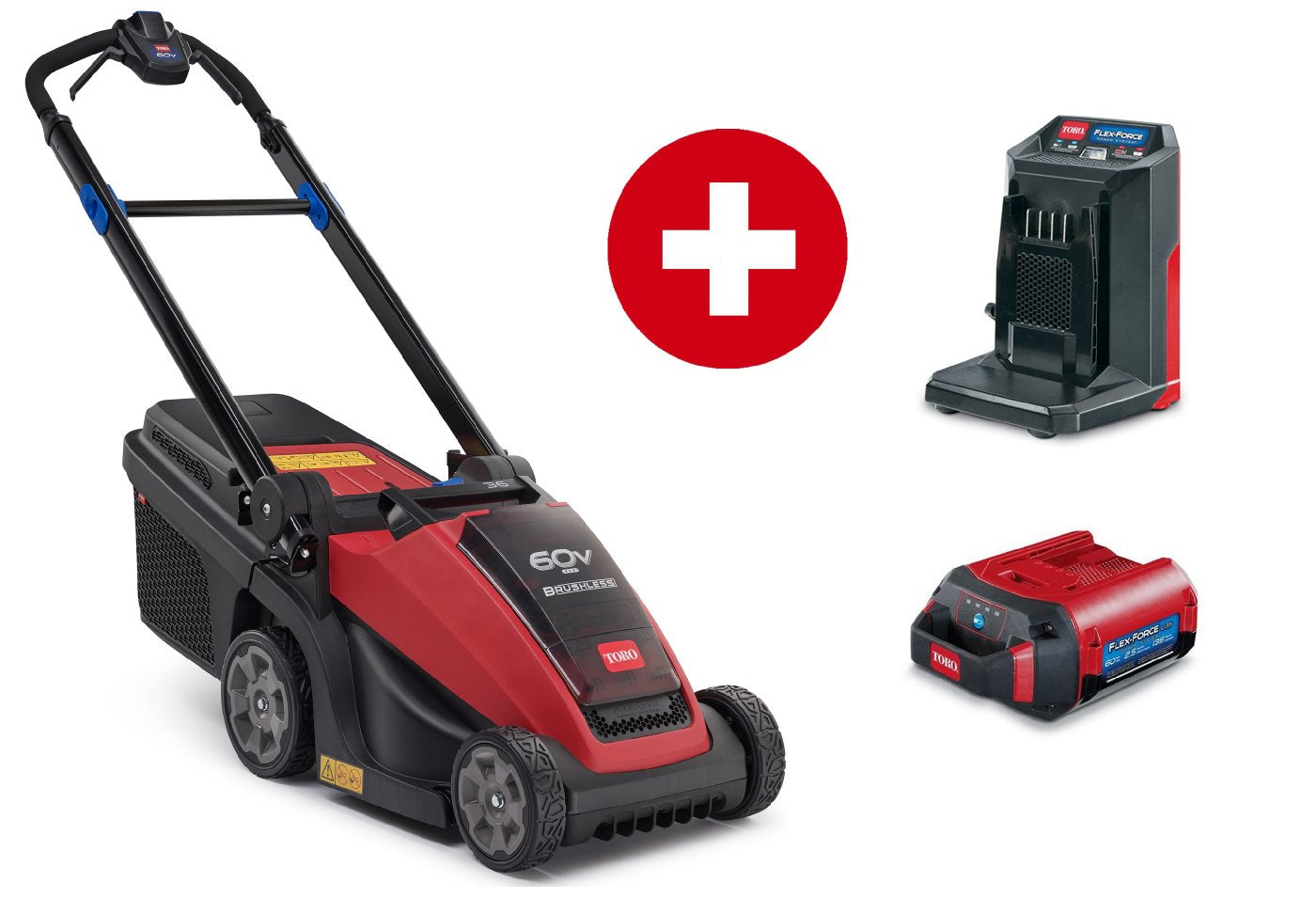 Toro Akku-Rasenmäher eMulticycler  eL36PST  36 cm Rasenmäher - Set mit 2,5 Ah Akku und Ladegerät